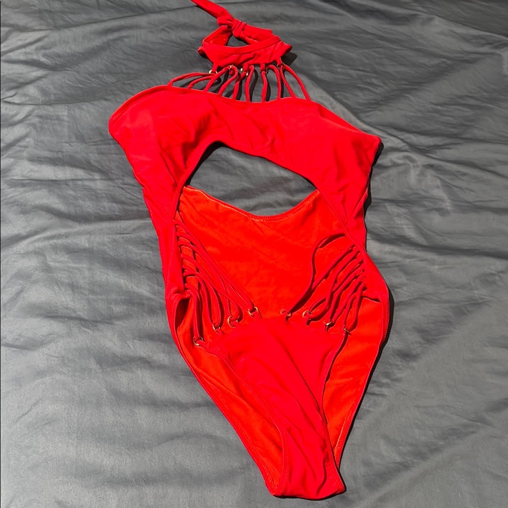 Large red One Piece Swimsuit New